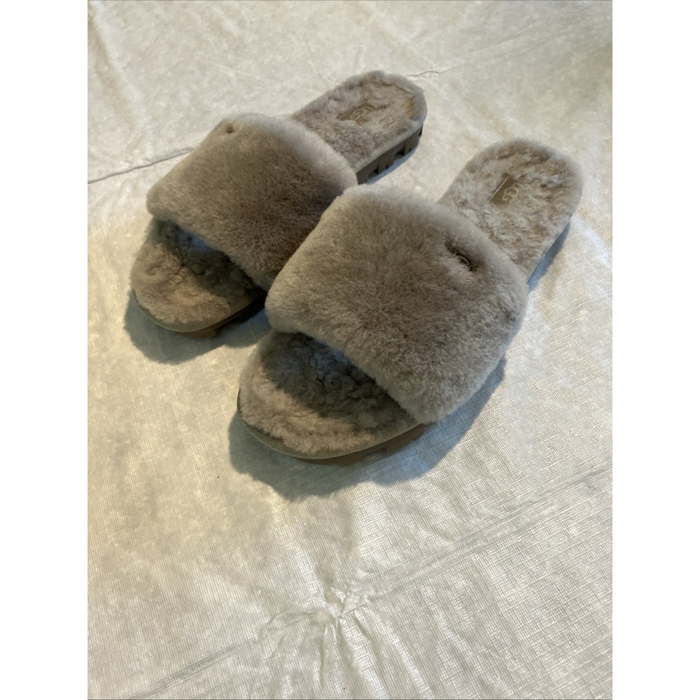 UGG Slippers Womens 8 Cozette Casual Slip On Cozy Slide 1100892 Gray